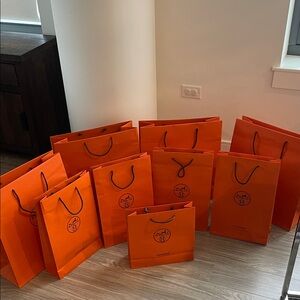 Hermès Orange Shopping Bags - Set of Branded Gift Bags
